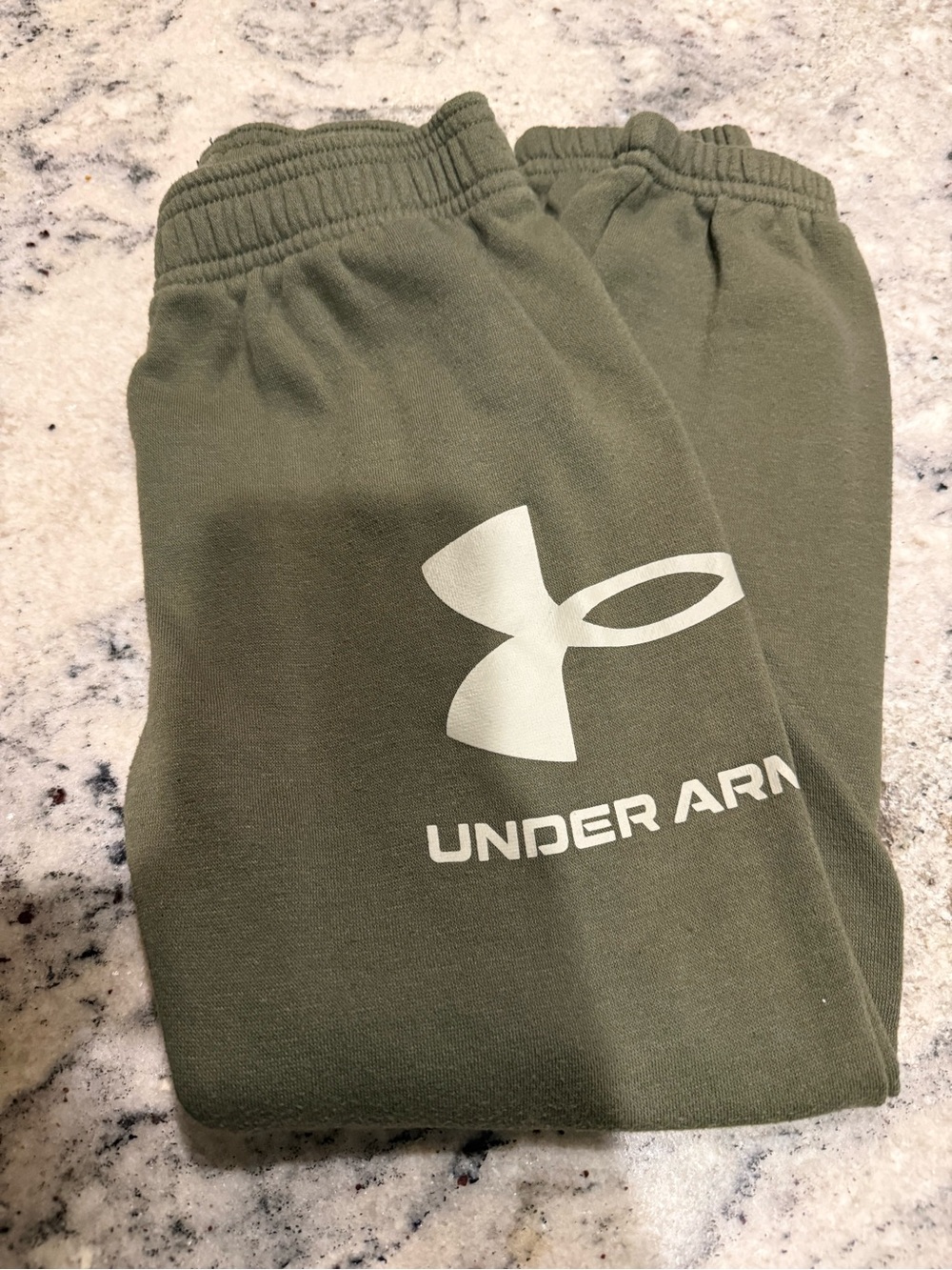 Under Armour Olive Green Sweatpants with White Logo